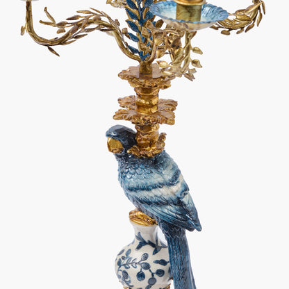 Blue Parrot Candelabra