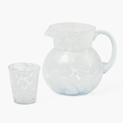 Dappled White Glasses & Jug Set