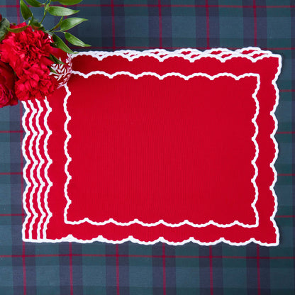 Red Elizabeth Placemats (Set of 4)