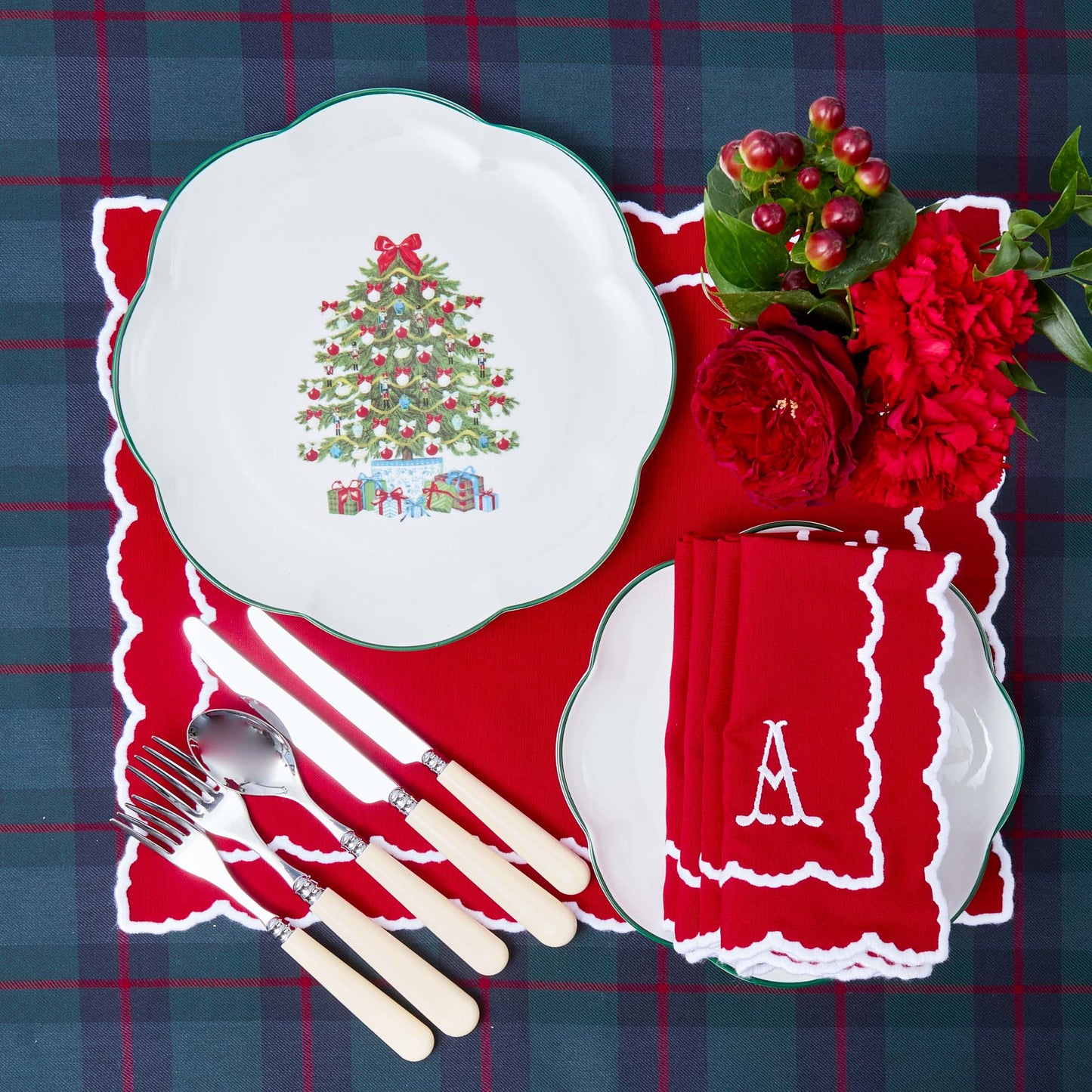 Red Elizabeth Placemats (Set of 4)
