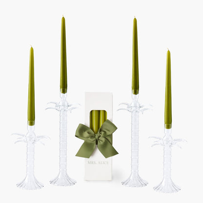 Palm Tree Glass Candle Set (Apple Green)