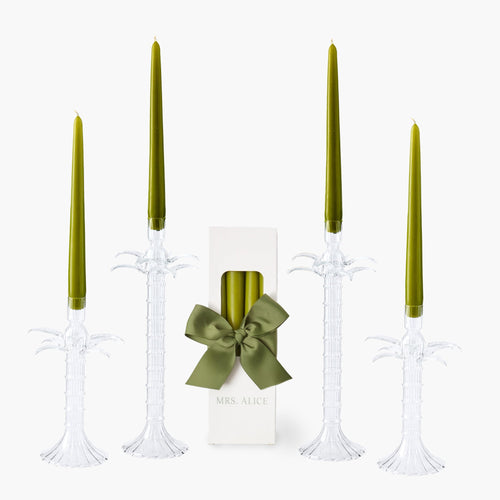 Palm Tree Glass Candle Set (Apple Green)