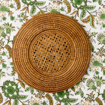 Brown Rattan Charger Plates (Set of 4)