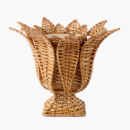 Small Palm Rattan Urn Vase