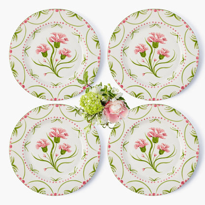 Pink & Green Santa Kristina Dinner Plates (Set of 4)