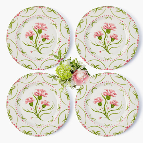 Pink & Green Santa Kristina Dinner Plates (Set of 4)