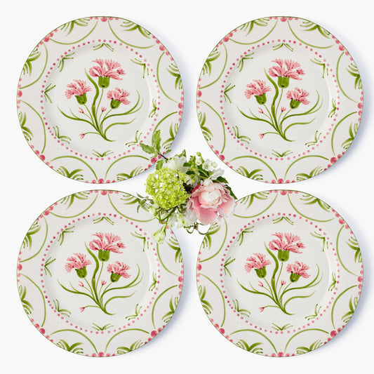Pink & Green Santa Kristina Dinner Plates (Set of 4)