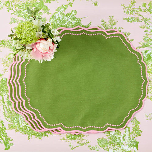 Green & Pink Gisele Placemats (Set of 4)