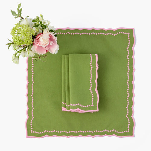 Green & Pink Gisele Napkins (Set of 4)
