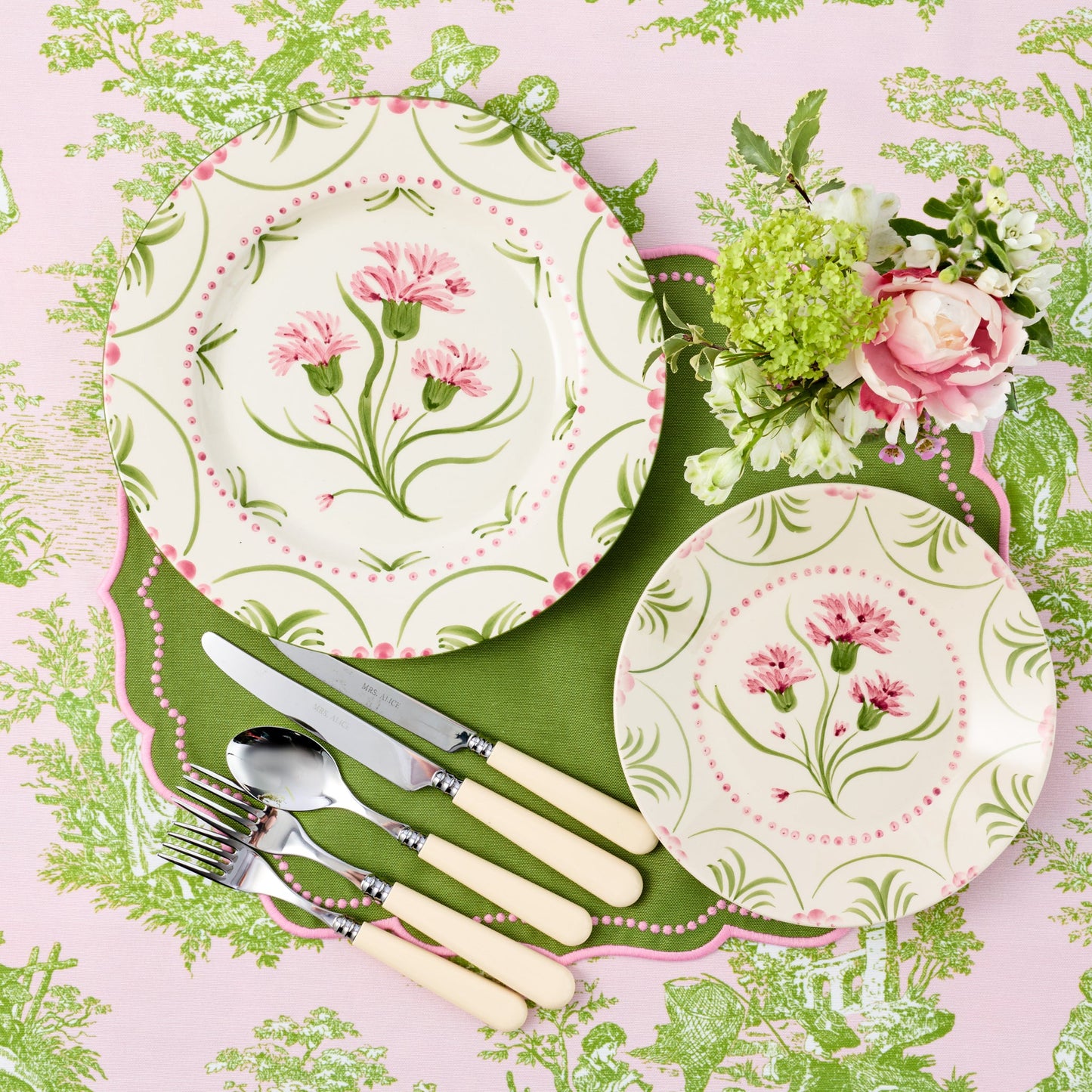 Green & Pink Gisele Placemats (Set of 4)