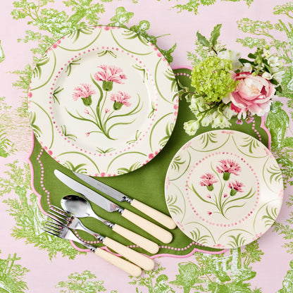 Pink & Green Santa Kristina Dinner & Starter Plates (Set of 8)