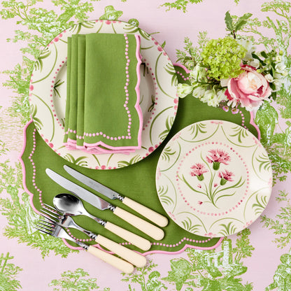 Green & Pink Gisele Placemats & Napkins (Set of 4)
