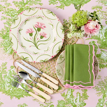 Pink & Green Santa Kristina Dinner Plates (Set of 4)