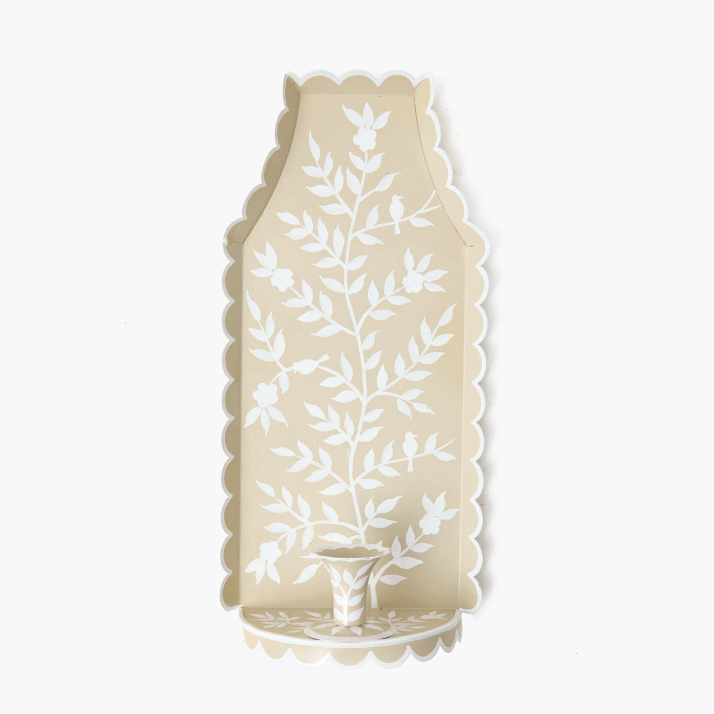Putty Chinoiserie Tole Candle Sconce