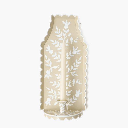Putty Chinoiserie Tole Candle Sconce