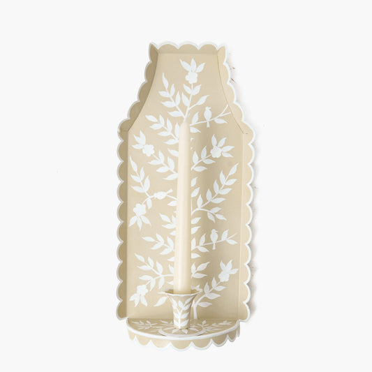 Putty Chinoiserie Tole Candle Sconce