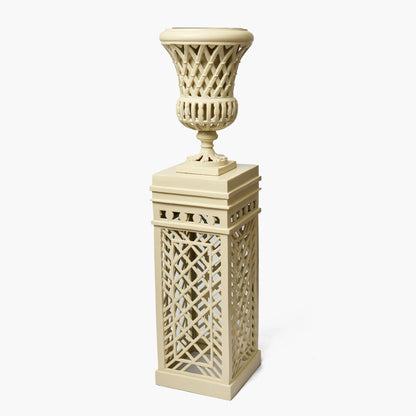 Adelaide Putty Lattice Urn & Pedestal