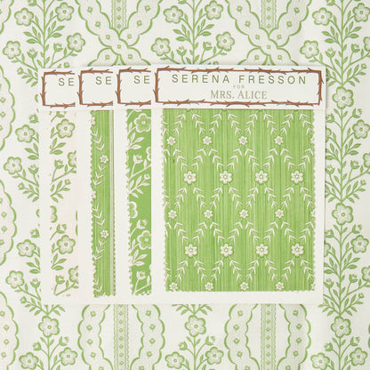 Green Theodora Trellis Fabric