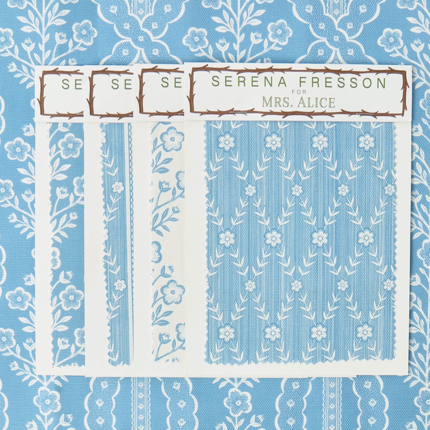 Blue Theodora Trellis Fabric