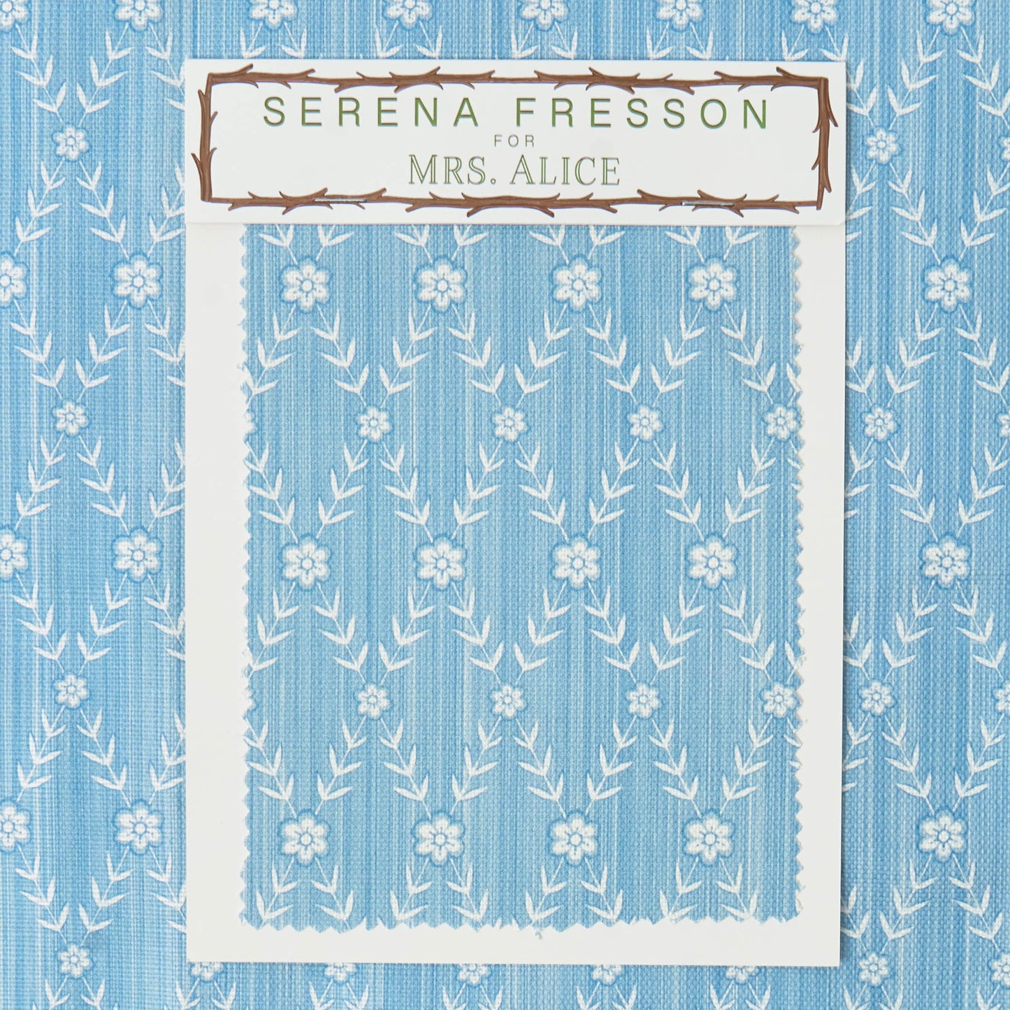 Blue Theodora Trellis Fabric