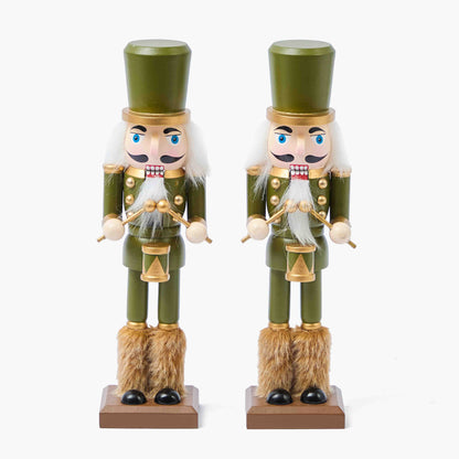 Green Fur Booted Nutcracker (Pair)