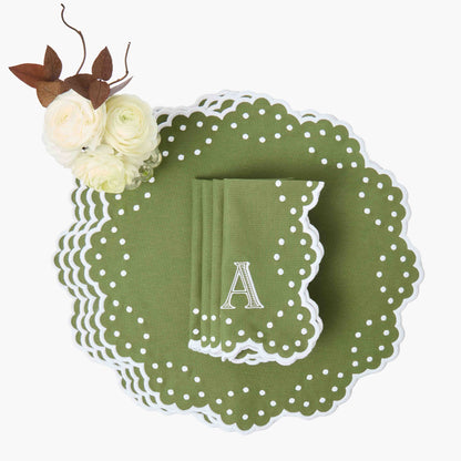 Green Esmerelda Placemats & Napkins (Set of 4)
