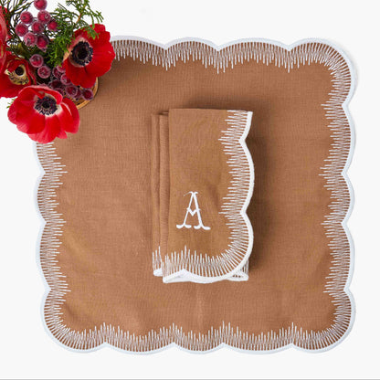 Caramel Alathea Linen Napkins (Set of 4)