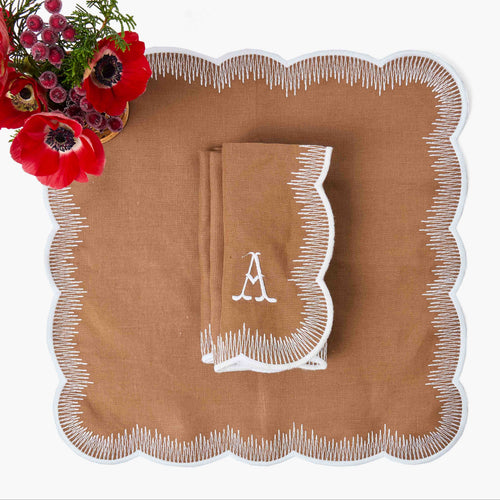 Caramel Alathea Linen Napkins (Set of 4)