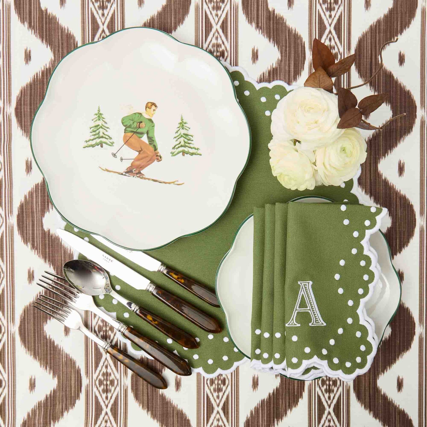 Green Esmerelda Placemats & Napkins (Set of 4)