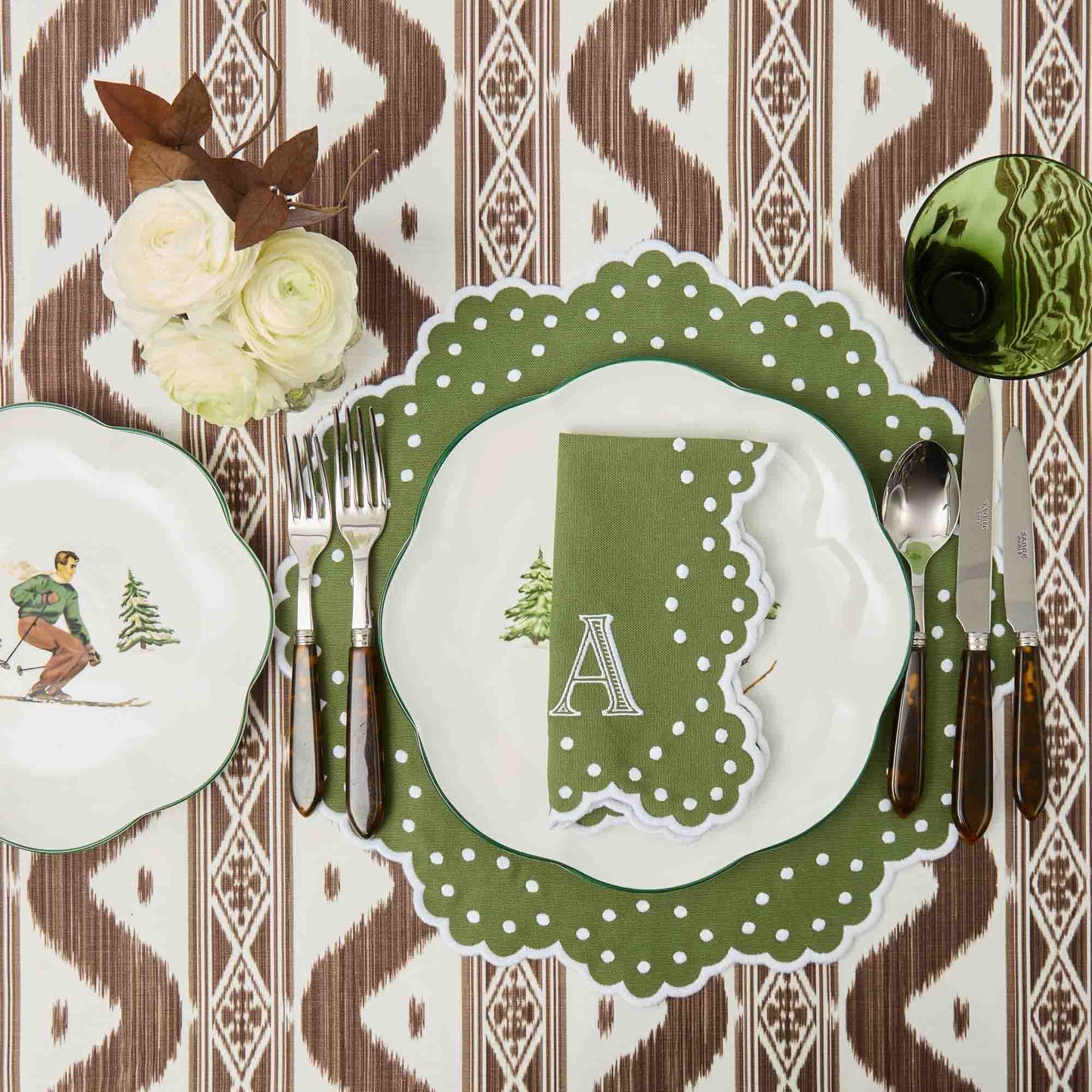 Green Esmerelda Placemats & Napkins (Set of 4)