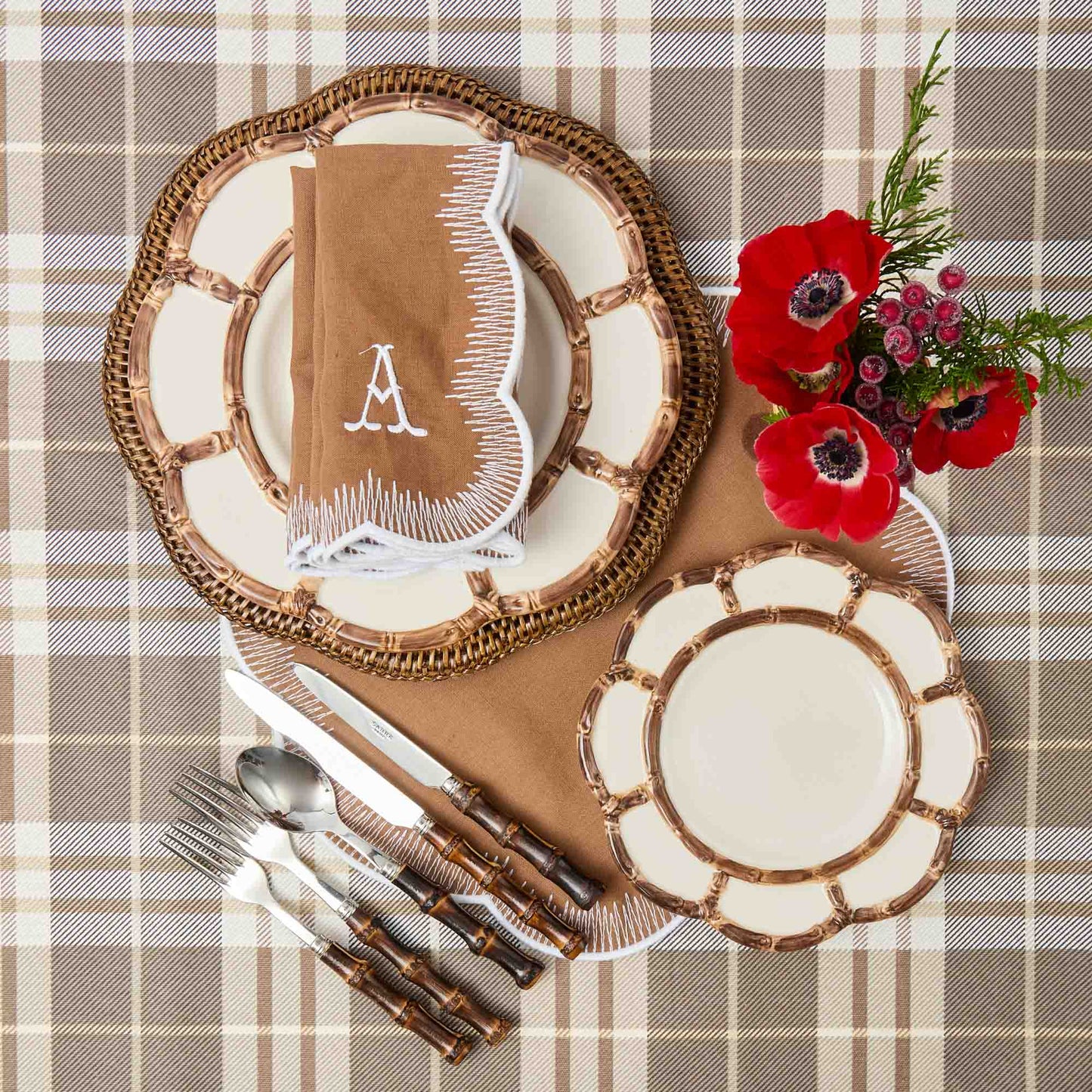 Petal Burnt Bamboo Starter Plate