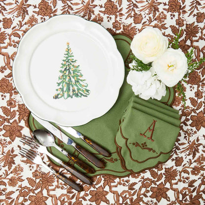 Chocolate Floral Pheasant Tablecloth