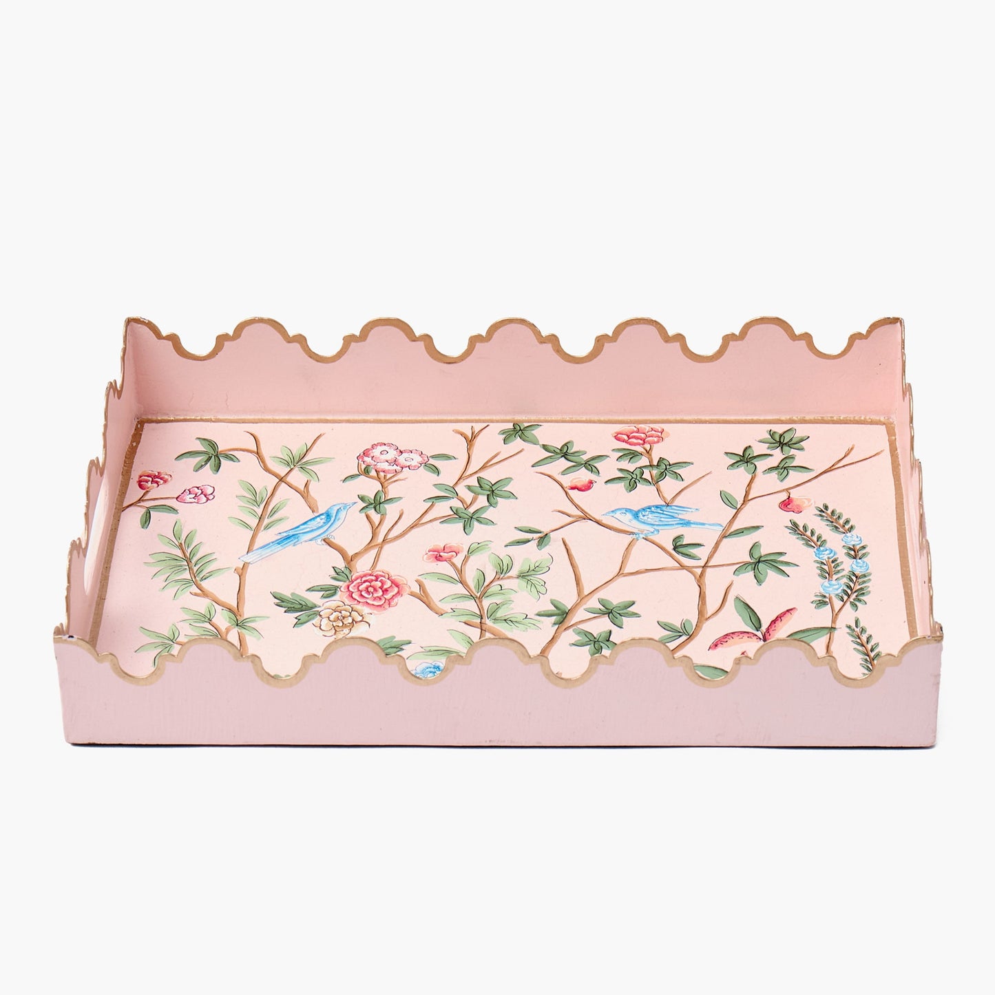 Small Pink Chinoiserie Tole Tray