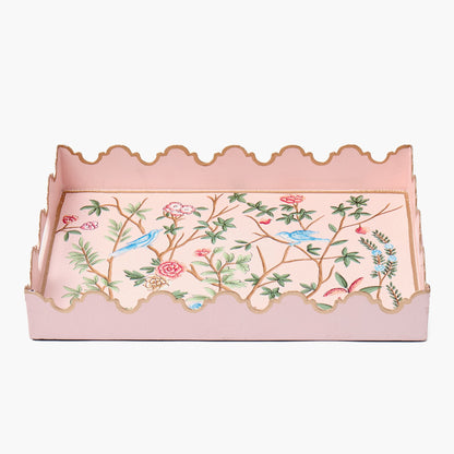 Small Pink Chinoiserie Tole Tray
