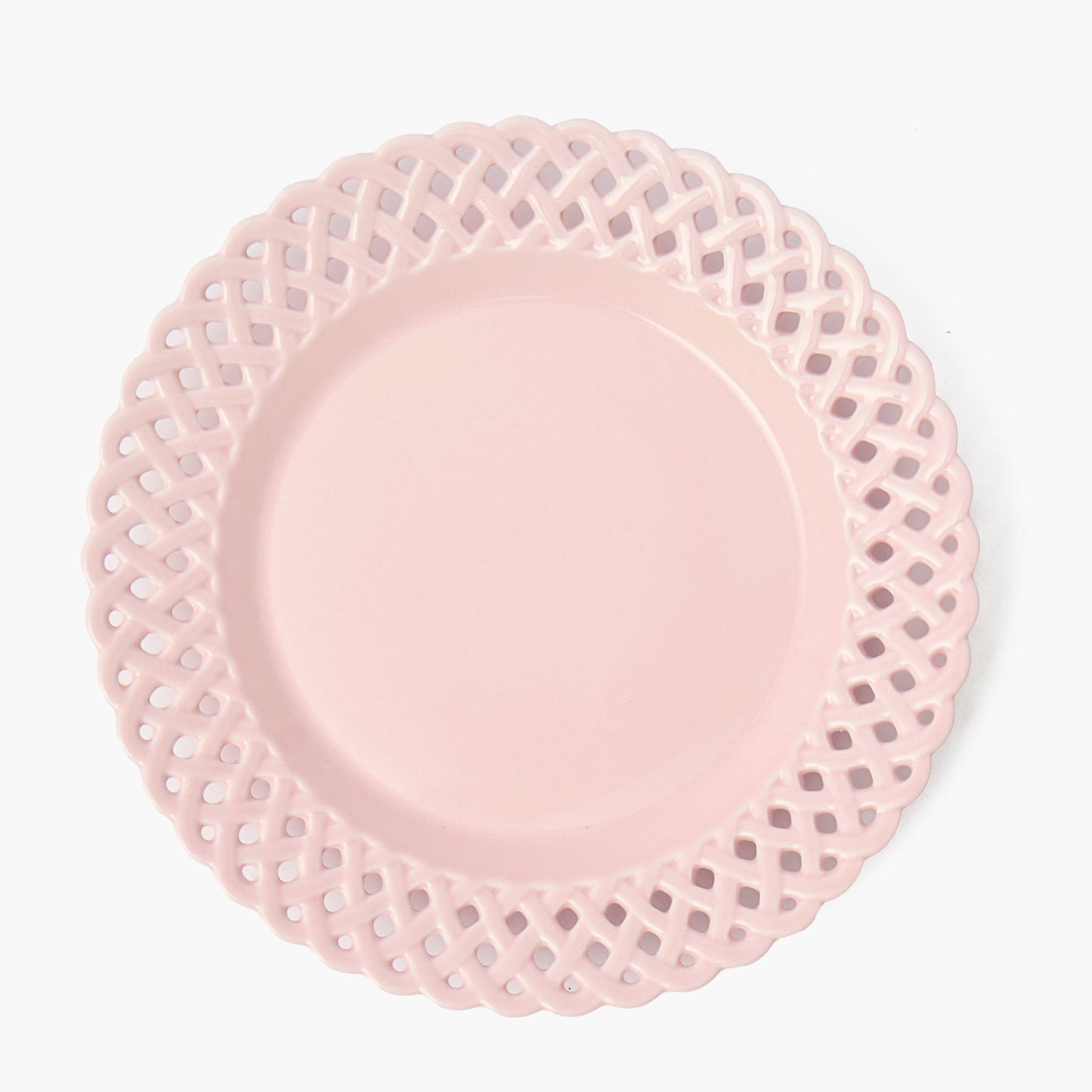 Pink Basketweave Starter Plates (Set of 4)