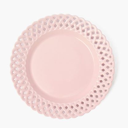 Pink Basketweave Starter Plates (Set of 4)