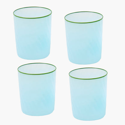 Blue Swirl Water Glasses (Set of 4)