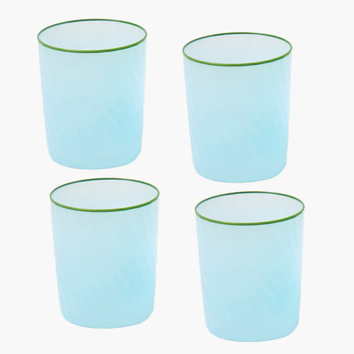 Blue Swirl Water Glasses (Set of 4)