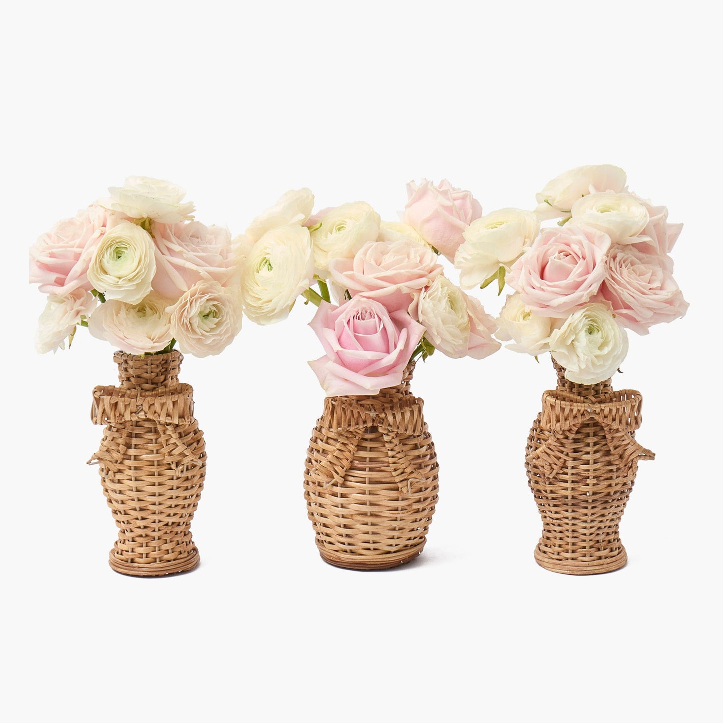 Rattan Bow Vases (Set of 3)
