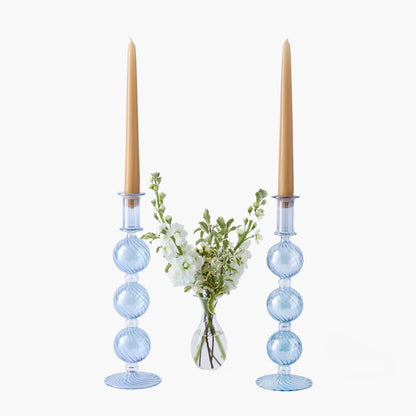 Azure Camille Candle Holders (Pair)