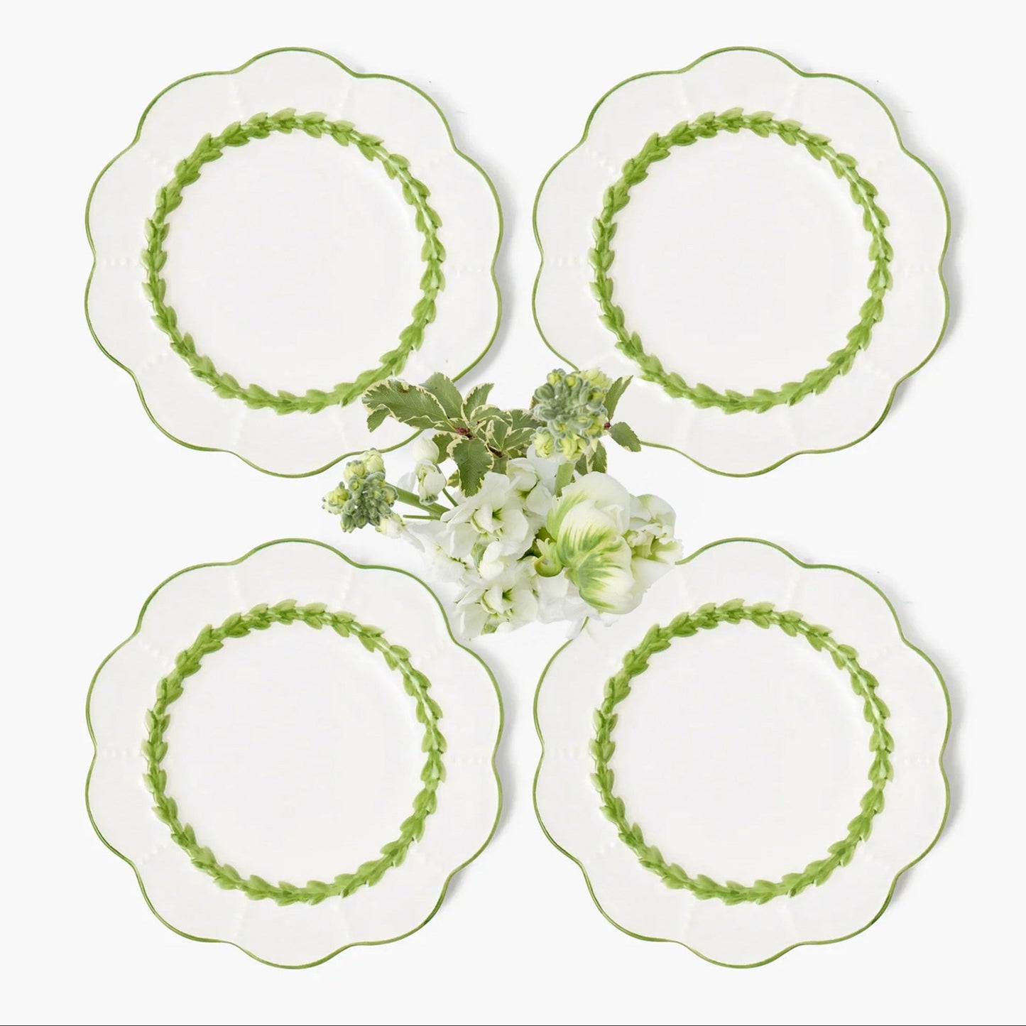 Green Laurel Starter Plates (Set of 4)