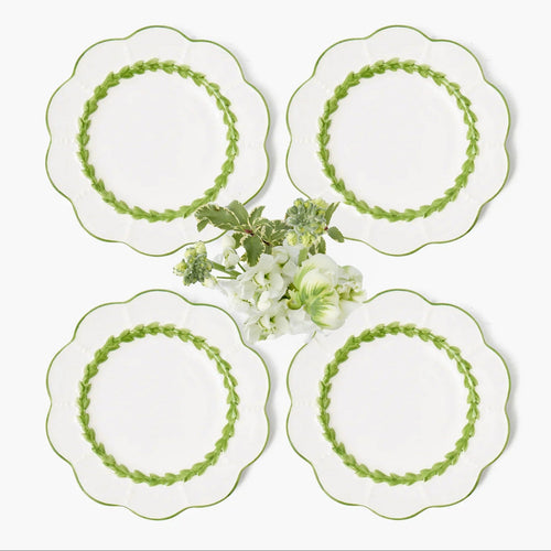 Green Laurel Starter Plates (Set of 4)