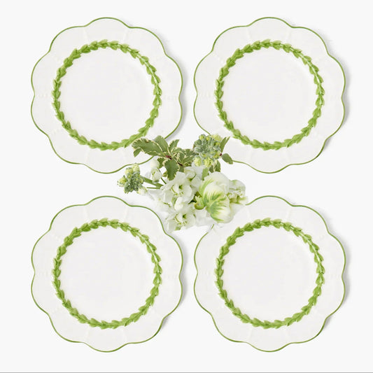 Green Laurel Starter Plates (Set of 4)